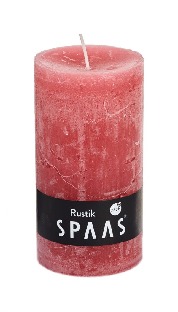 Kynttilä Rustik 70 x 130mm 60h vaaleanpunainen