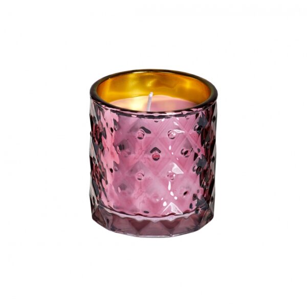 Lasikynttilä 25h kohopintainen roosa vaaleanroosa kynttilä