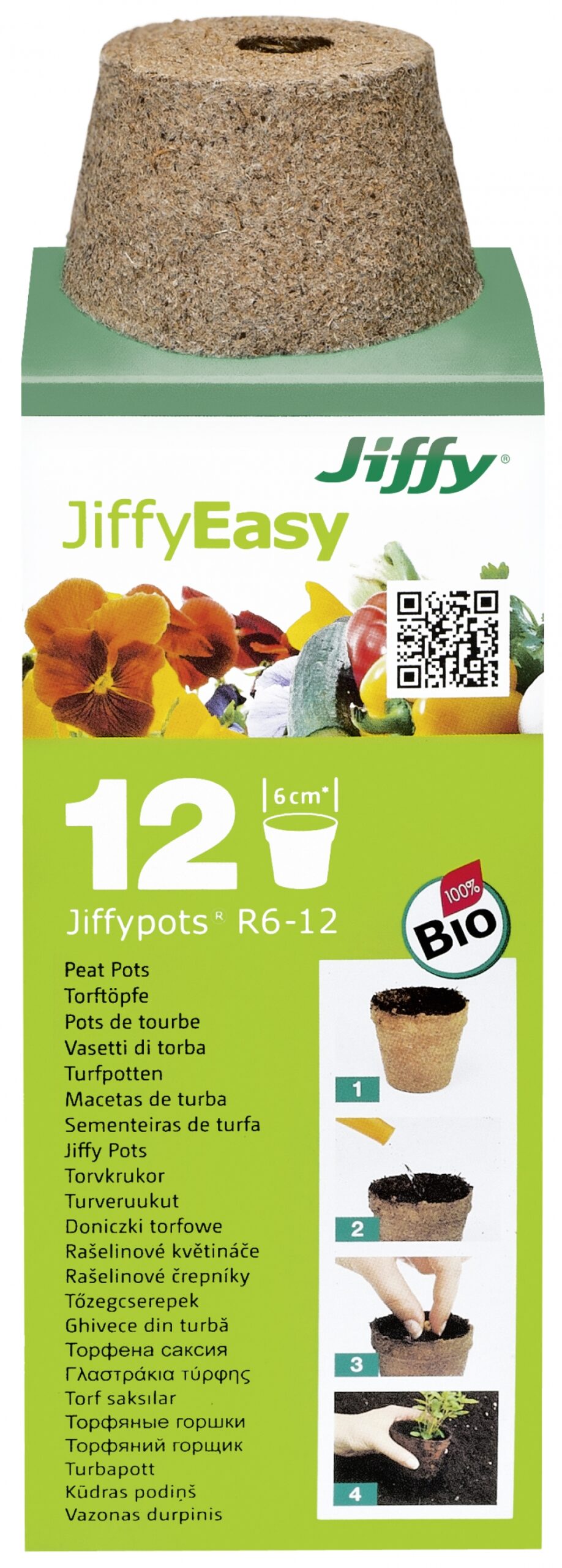 Turvaruukut pyöreä Jiffy Easy-R6 6cm 12kpl