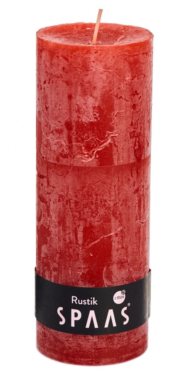 Kynttilä Rustik 70 x 190mm 95h punainen