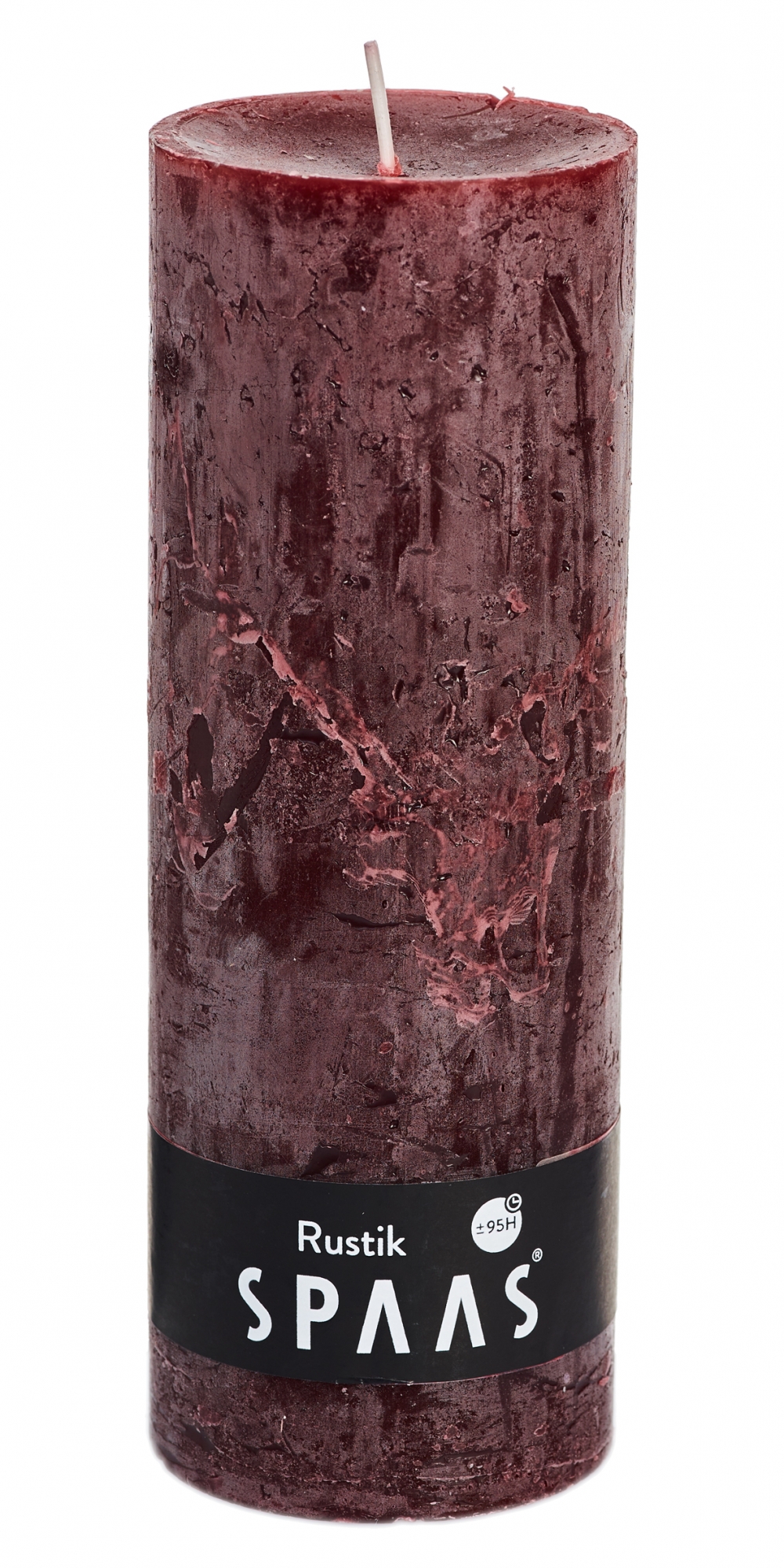 Kynttilä Rustik 70 x 190mm 95h viininpunainen